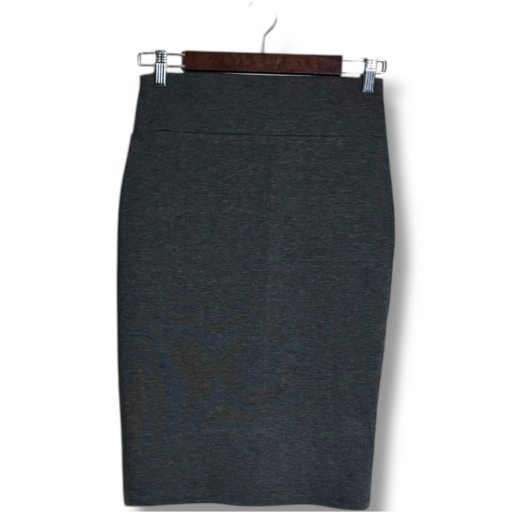 Liz&Sara Elegant Heather Gray Women's Midi High Waisted Bodycon Pencil Skirt - Picture 11 of 14